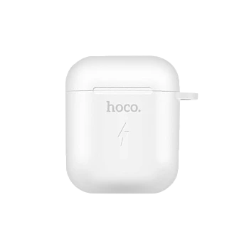 Зарядный чехол HOCO CW22 для Airpods 0.5A силикон беспр. зар. Qi белый (1/22/220)