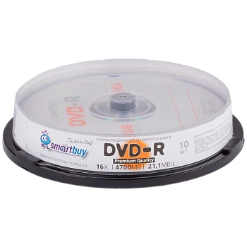 Диск DVD-R Smartbuy 4.7GB 16x 10шт. cake box (10/200)