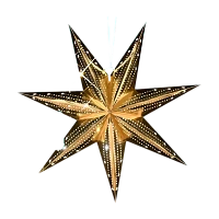 Бумажная звезда Camelion LGT-004 со светодиодной гирляндой золото 65см (1/20)