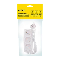 Удлинитель Старт 3р.Б/З 6A 1.5м ШВВП 2x0.75мм² белый (1/15)