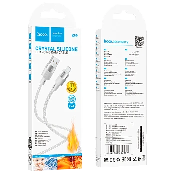 Кабель HOCO X99 USB (m)-microUSB (m) 1м 2.4A силикон серый