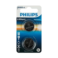 Батарейка Philips CR2032 BL2 Lithium 3V (2/40/400)