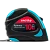 Рулетка измерительная Smartbuy ONE Tools 10м*25мм пластик 2 фиксатора прорезиненная голубой (1/48)