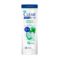 Шампунь Clear Свежесть ментола 380мл 2 в 1 (1/12)
