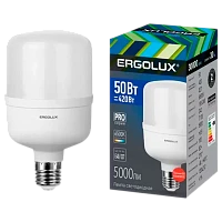Лампа светодиодная Ergolux HW E40 50W 6500К 150-270V цилиндр матовая (1/5/20)