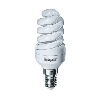 Лампа люминесцентная Navigator SF10 E14 9W 2700К 220-240V спираль (1/12/108)