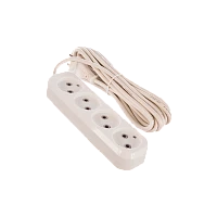 Удлинитель Smartbuy 4р.Б/З 10A 5.0м ПВС 2x1мм² белый (1/50)