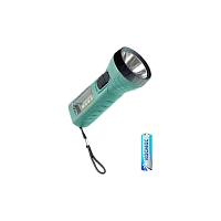 Фонарь ручной Космос 123B 1WLED+4SMDLED от батареек 1хАА IP42 2 режима зелёный/черный (1/12/96)