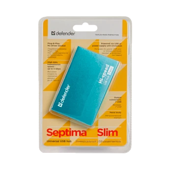 USB-Хаб Defender Septima Slim 7USB синий (1/100)