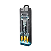 Кабель HOCO U14 USB (m)-microUSB (m) 1.2м 2.4A силикон серый (1/50/300)