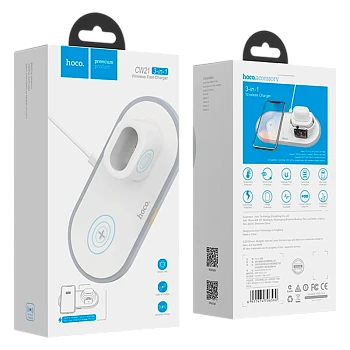 Беспроводное З/У HOCO CW21 2.0A 10W Apple Watch+Airpods белый (1/44)