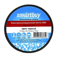 Изолента Smartbuy 15мм*10м ПВХ черный (1/10/500)