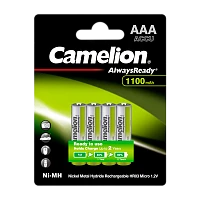 Аккумулятор предзаряженный RTU Camelion HR03 AAA BL4 NI-MH Always Ready 1100mAh (4/48/576)