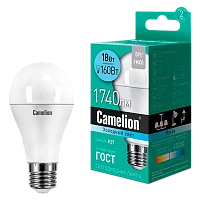 Лампа светодиодная Camelion A65 E27 18W 4000К 220V груша матовая (1/10/100)
