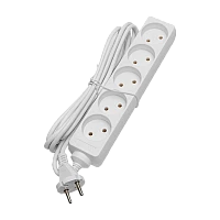 Удлинитель Volsten 5р.Б/З 10A 3.0м ПВС 2x0.75мм² IP20 белый (1/40)