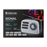 Радиоприемник Defender Signal 5W пластик microSD bluetooth 5.3 черный белый (1/27)