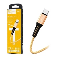 Кабель GFPower 02T USB (m)-Type-C (m) 1м 2.4A нейлон золотой (1/200/800)