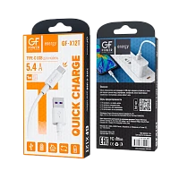 Кабель GFPower X12T USB (m)-Type-C (m) 1м 5.4A ПВХ белый (1/120/480)