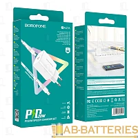 Сетевое З/У Borofone BA57A Type-C 20W с кабелем Type-C-Lightning белый (1/35/140)