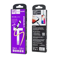 Кабель GFPower MAG09T USB (m)-Type-C (m) 1м 2.4A нейлон магнит золотой (1/200/800)