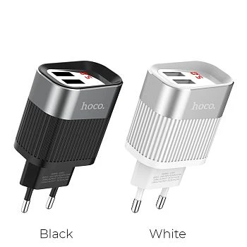 Сетевое З/У HOCO C40A 2USB 2.4A белый (1/25/150) 