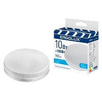 Лампа светодиодная Ergolux GX53 10W 4500К 180-240V таблетка ПРОМО матовая (10/100)