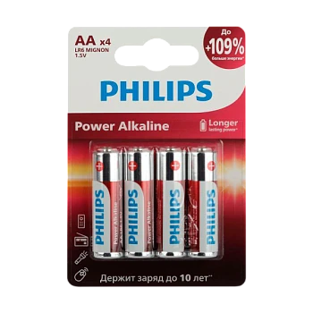 Батарейка Philips Power LR6 AA BL4 Alkaline 1.5V (4/48/144/18432)
