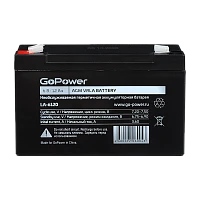 Аккумулятор свинцово-кислотный GoPower LA-6120 6V 12Ah клеммы T2/ F2 (1/10)