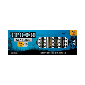 Батарейка Трофи LR6 AA BOX10 Alkaline 1.5V (10/300/18900)