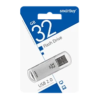 Флеш-накопитель Smartbuy V-Cut 32GB USB2.0 пластик серебряный