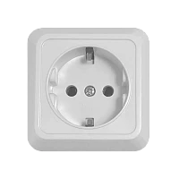 Розетка Прогресс Fit 1гн. 10A С/З ABS + Керамика белый (1/10/200)