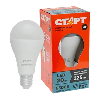 Лампа светодиодная Старт GLS E27 20W 6500К 220V груша Eco матовая (1/10/100)