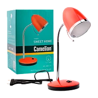 Светильник настольный Camelion KD-308 40W 230V E27 на основании 1.7м оранжевый (1/12)