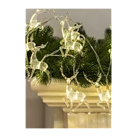 Гирлянда Космос Олени большие 10LED 7*4*1см прозрачный белый теплый (1/12)