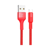 Кабель HOCO X26 USB (m)-Type-C (m) 1м 2.0A нейлон красный (1/30/300)