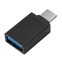 Переходник GoPower Type-C (m)-USB (f) 2.0 черный Premium Zip-Lock c подвесом (1/500)