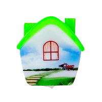 Ночник Camelion NL-173 "Домик" 4LED 1W 220V в розетку зеленый (1/24/96)