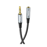 Кабель AUX HOCO UPA20 Jack 3.5mm (f)-Jack 3.5mm (m) 1м нейлон серый (1/31/310)