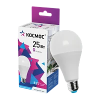 Лампа светодиодная Космос A65 E27 25W 6500К 200-240V груша матовая (1/10/80)