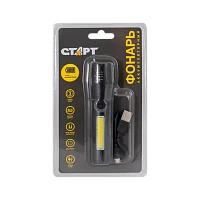 Фонарь светодиодный Старт LHE 517-C1 COB от аккумулятора USB 3 режима черный