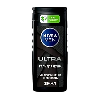 Гель для душа мужской Nivea Свежесть и Очищение ULTRA 2 в 1 250мл (1/6)