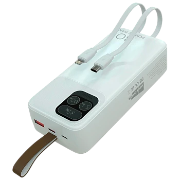 Внешний аккумулятор MORE CHOICE PB55-30 30000mAh 3.0A 22.5W 1USB+1Type-C+1microUSB белый