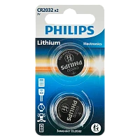 Батарейка Philips CR2032 BL2 Lithium 3V (2/40/400)
