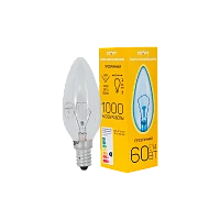 Лампа накаливания Старт E14 60W 230V свеча ДС прозрачная (1/10/50)