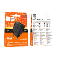 Сетевое З/У HOCO CS81A 1USB 3.0A 18W QC3.0 дисплей черный
