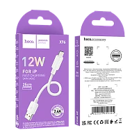 Кабель HOCO X96 Lightning (m)-USB (m) 0.25м 2.4A 12W силикон белый (1/46/460)