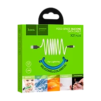 Кабель HOCO X21 Plus USB (m)-Lightning (m) 1м 2.4A силикон черный синий (1/28/168)