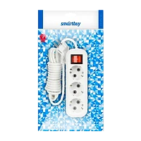 Удлинитель Smartbuy 3р.С/З 16A 1.5м с выкл. ПВС 3x1мм² белый (1/50)