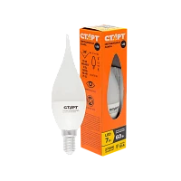 Лампа светодиодная Старт B37 E14 7W 3000К 200-240V свеча на ветру Eco матовая (1/10/100)