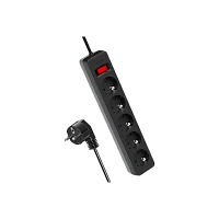 Сетевой фильтр Космос 5р.С/З 10A 5.0м ПВС 3x0.75мм² черный (1/20)